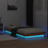 Estructura de cama LED madera maciza pino marrón cera 90x190 cm 5