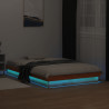 Estrutura de cama c/ LEDs 135x190 cm pinho maciço castanho mel 5