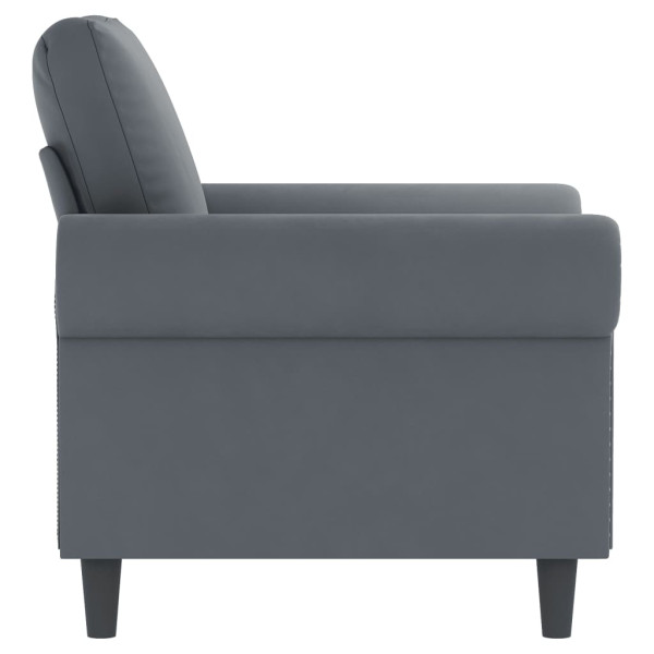 Sillón de terciopelo gris oscuro 60 cm M 4