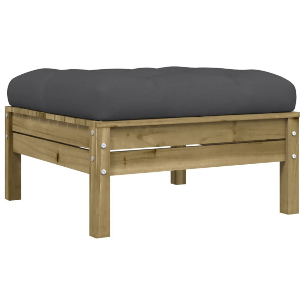 Apoios de pés p/ jardim c/ almofadões 2 pcs pinho impregnado M 5