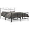 Estrutura de cama com cabeceira e pés 135x190 cm metal preto 1