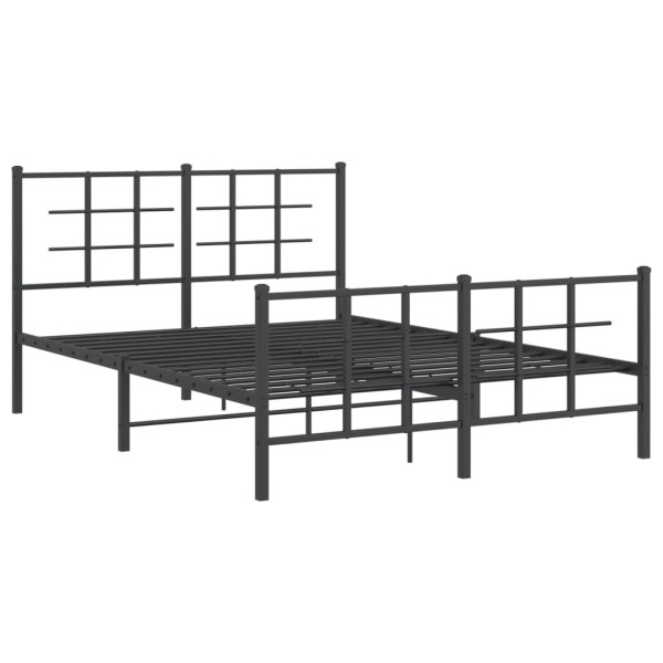 Estructura de cama cabecero y pie de cama metal negro 135x190cm M 2
