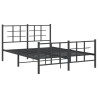 Estructura de cama cabecero y pie de cama metal negro 135x190cm 2
