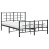 Estrutura de cama com cabeceira e pés 135x190 cm metal preto 4