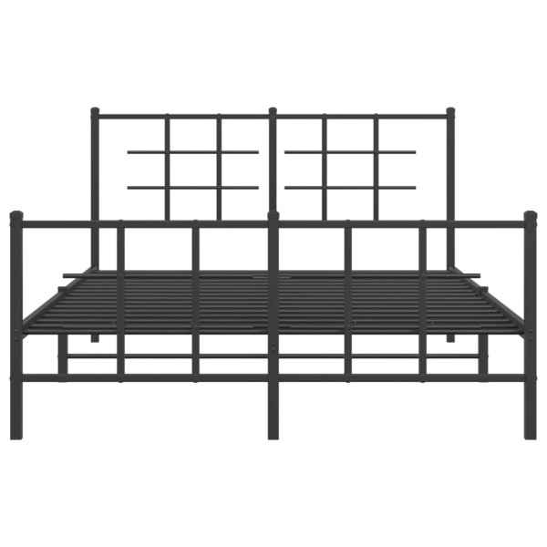 Estrutura de cama com cabeceira e pés 135x190 cm metal preto M 5