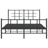 Estrutura de cama com cabeceira e pés 135x190 cm metal preto 5
