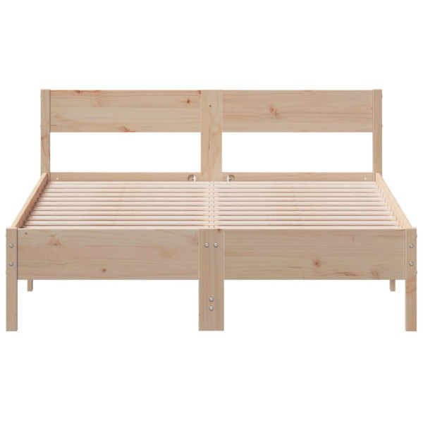 Estructura de cama con cabecero madera maciza pino 140x200 cm M 4