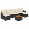 Set de sofás de jardín 8 piezas y cojines ratán sintético negro 2