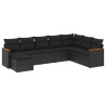 Set de sofás de jardín 8 piezas y cojines ratán sintético negro 2