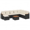 Set de sofás de jardín 8 piezas y cojines ratán sintético negro 2