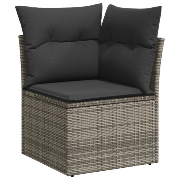 Set de sofás de jardín 10 pzas con cojines ratán sintético gris M 3