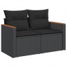 Set de sofás de jardín 8 piezas y cojines ratán sintético negro 5