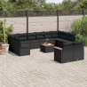 Set de sofás de jardín y cojines 13 pzas ratán sintético negro 1