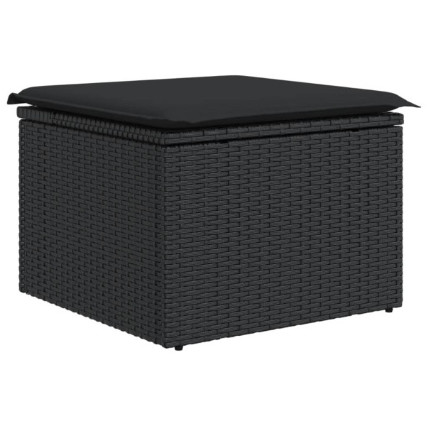 Set de sofás de jardín 6 piezas y cojines ratán sintético negro M 3