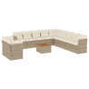 Set de sofás de jardín 12 pzas y cojines ratán sintético marrón 2