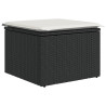 12 pcs conjunto de sofás de jardim c/ almofadões vime PE preto 3