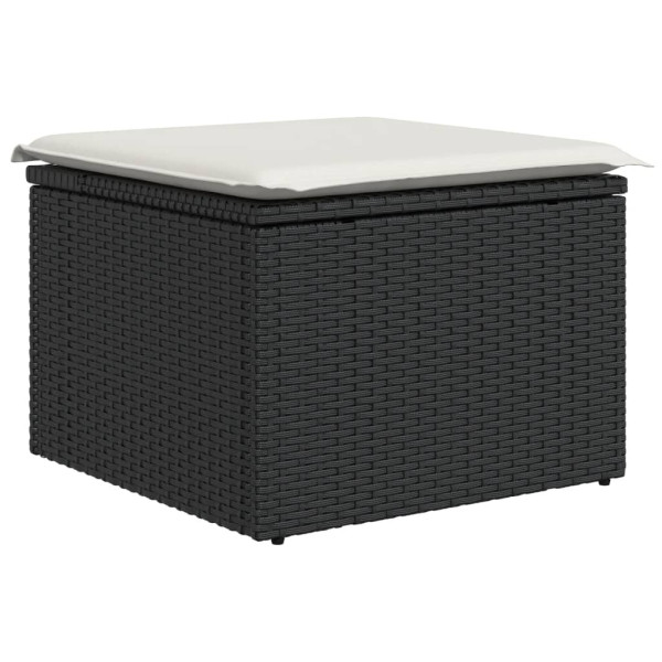 Set de sofás de jardín y cojines 13 pzas ratán sintético negro M 3