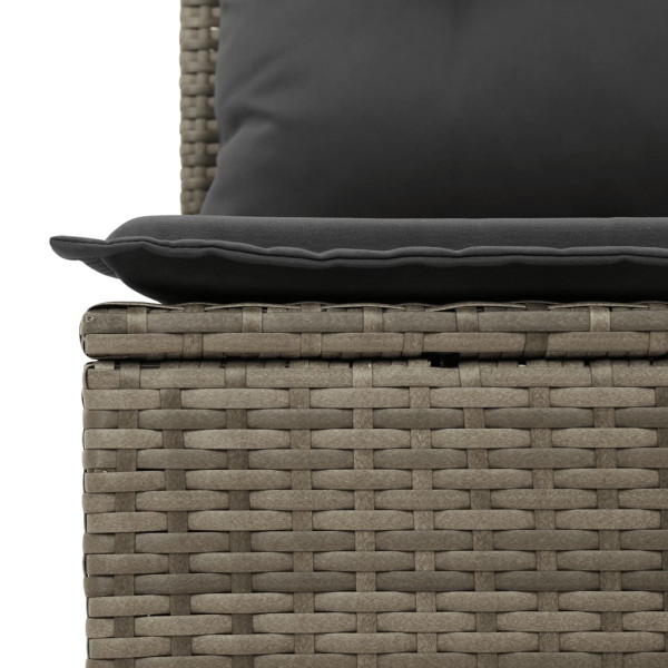 Juego de sofás jardín con cojines 5 pzas ratán sintético gris M 5