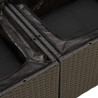 11 pcs conjunto sofás de jardim c/ almofadões vime PE preto 5
