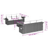 7 pcs conjunto sofás p/ jardim c/ almofadões vime PE cinzento 3