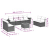 Set de sofás de jardín 8 piezas y cojines ratán sintético negro 3