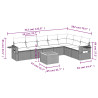 Set de sofás de jardín 8 piezas y cojines ratán sintético negro 3