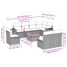 Set de muebles de jardín 9 pzas y cojines ratán sintético gris 3