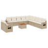 12 pcs conjunto de sofás p/ jardim com almofadões vime PE bege 2