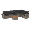 Set de sofás de jardín 8 pzas y cojines ratán sintético gris 2