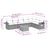 Set de sofás de jardín 8 pzas y cojines ratán sintético gris 3
