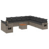 Set de sofás de jardín 12 pzas con cojines ratán sintético gris 2