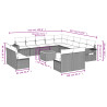 Set de sofás de jardín 14 pzas con cojines ratán sintético gris 3