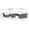 Set sofás de jardín 14 pzas con cojines ratán sintético negro 3