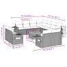 Set de sofás de jardín 12 pzas con cojines ratán sintético gris 3