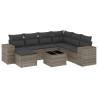 Set de sofás de jardín 8 pzas y cojines ratán sintético gris 2