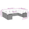 Set de muebles de jardín 9 pzas y cojines ratán sintético gris 3