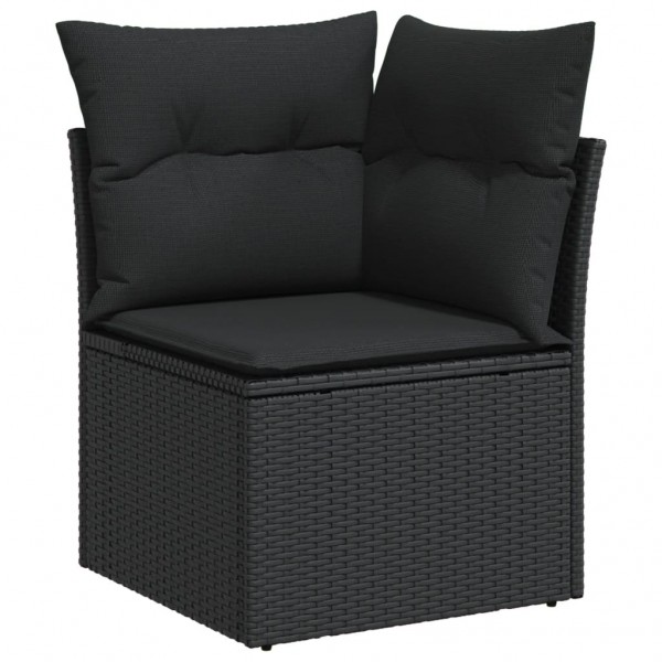 Set de sofás de jardín 11 pzas y cojines ratán sintético negro M 4