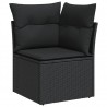 Set de sofás de jardín 11 pzas y cojines ratán sintético negro 4