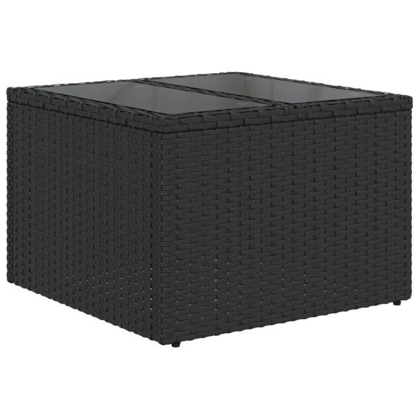 11 pcs conjunto sofás de jardim c/ almofadões vime PE preto M 5