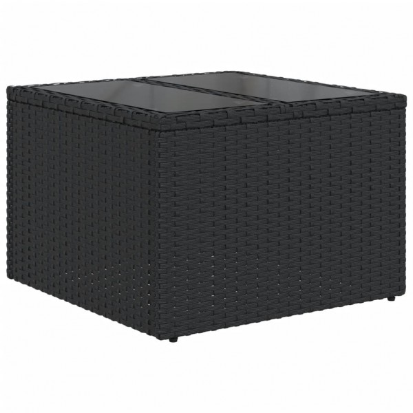 Set de sofás de jardín 11 pzas y cojines ratán sintético negro M 5