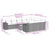 11 pcs conjunto sofás de jardim c/ almofadões vime PE preto 3