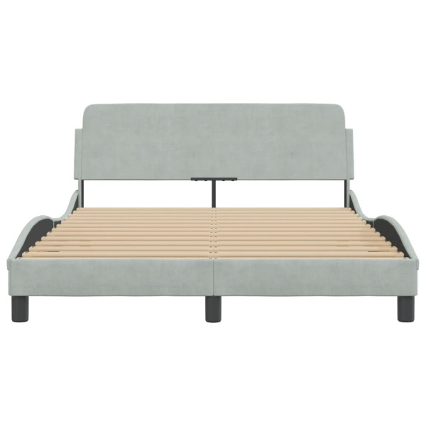 Estructura de cama con cabecero terciopelo gris claro 140x190cm M 4