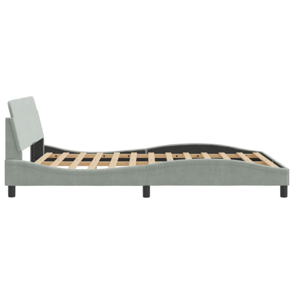 Estructura de cama con cabecero terciopelo gris claro 140x190cm M 5