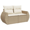 5 pcs conjunto de sofás p/ jardim com almofadões vime PE bege 5