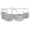 7 pcs conjunto de sofás p/ jardim com almofadões vime PE bege 3