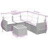 Set de sofás de jardín 6 piezas y cojines ratán sintético negro 3