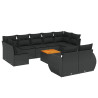Set de sofás de jardín 10 pzas cojines ratán sintético negro 2
