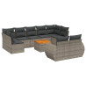 Set de sofás de jardín 10 pzas con cojines ratán sintético gris 2