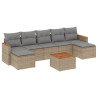 Juego de sofás jardín con cojines beige mezcla 8 pzas ratán PE 2