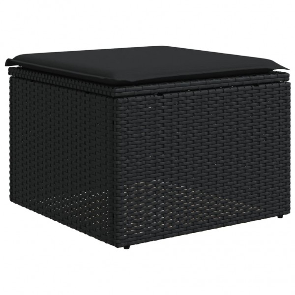 Set de sofás de jardín 10 pzas cojines ratán sintético negro M 5
